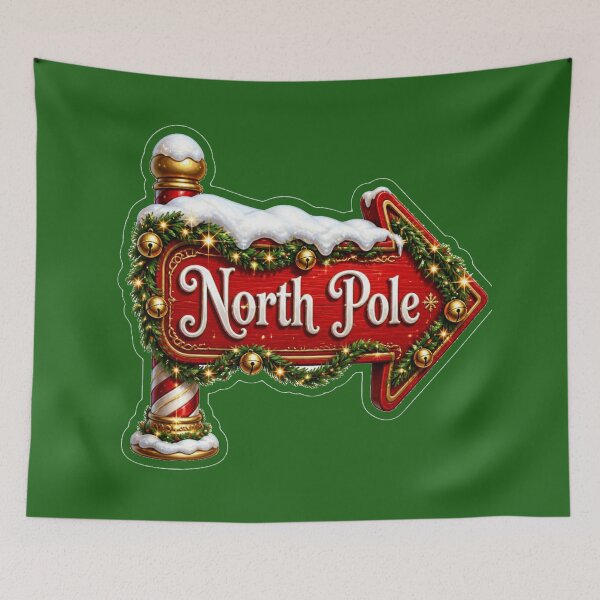 Item preview, Magical North Pole Christmas Sign designed and sold by MargaretPolanco.