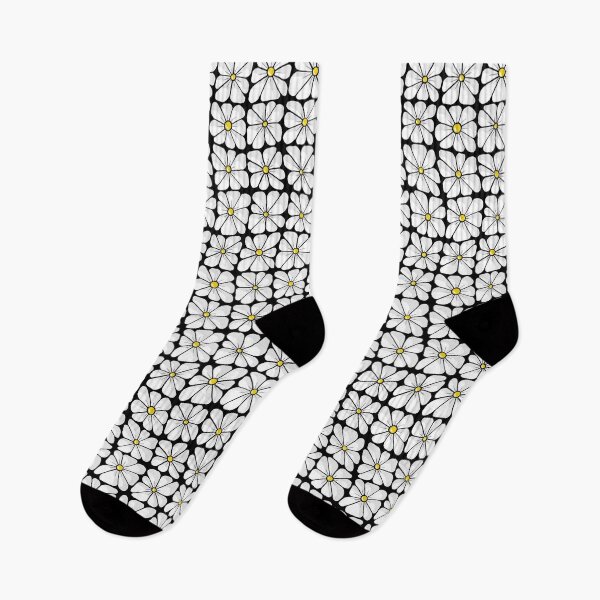 Item preview, Black and white daisy pattern designed and sold by MistyLakeArt.