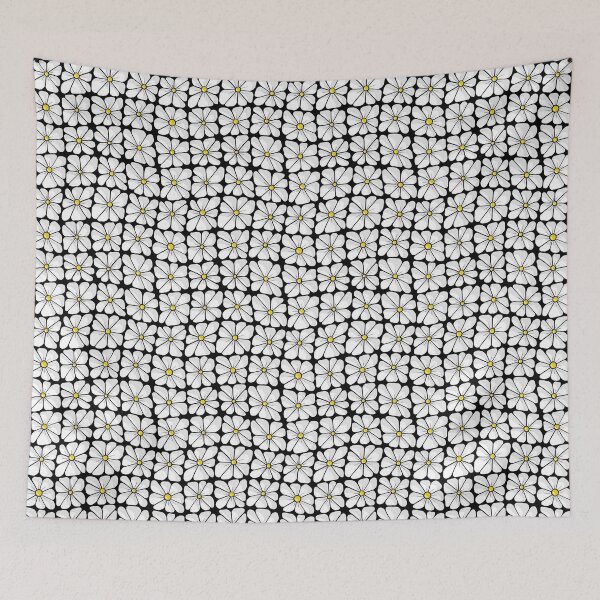 Item preview, Black and white daisy pattern designed and sold by MistyLakeArt.