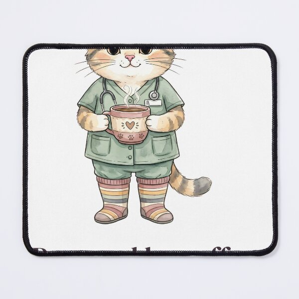 Item preview, Powered by Coffee and Compression Socks Nurse Cat designed and sold by alvixVerse Merch.