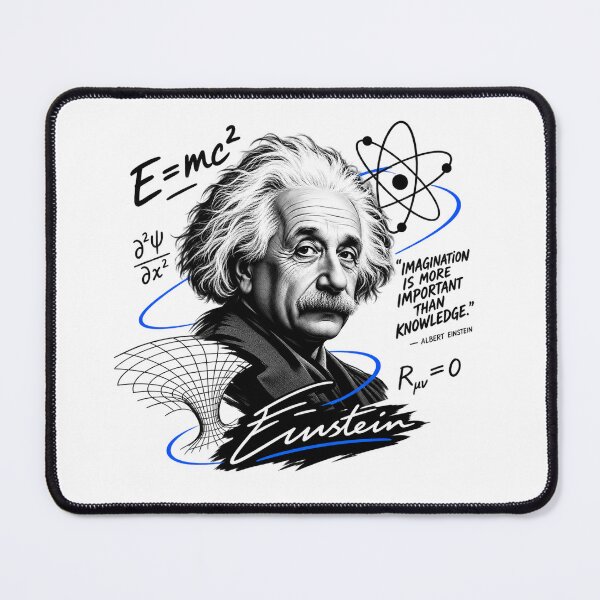 Item preview, Albert Einstein Portrait With Blue Swirls designed and sold by Owcomm.