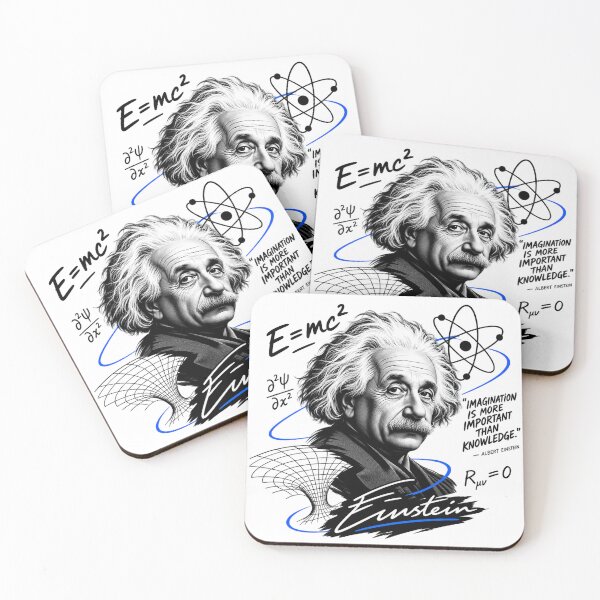 Item preview, Albert Einstein Portrait With Blue Swirls designed and sold by Owcomm.