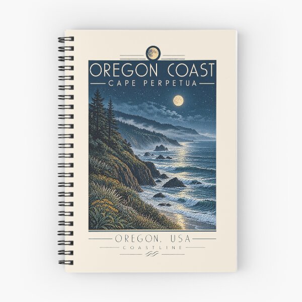 Item preview, Oregon Coast — Cape Perpetua, Oregon, USA [Vintage Illustration] designed and sold by elektronen.