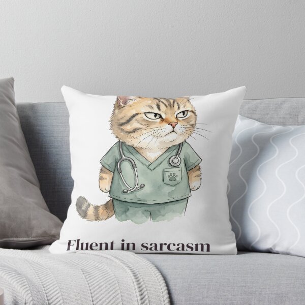 Item preview, Fluent in Sarcasm and Medical Terminology Nurse designed and sold by alvixVerse Merch.