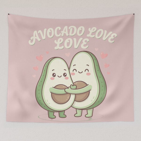 Item preview, Avocado Love Cute Couple Romantic Fruit Characters designed and sold by LenNo9881.