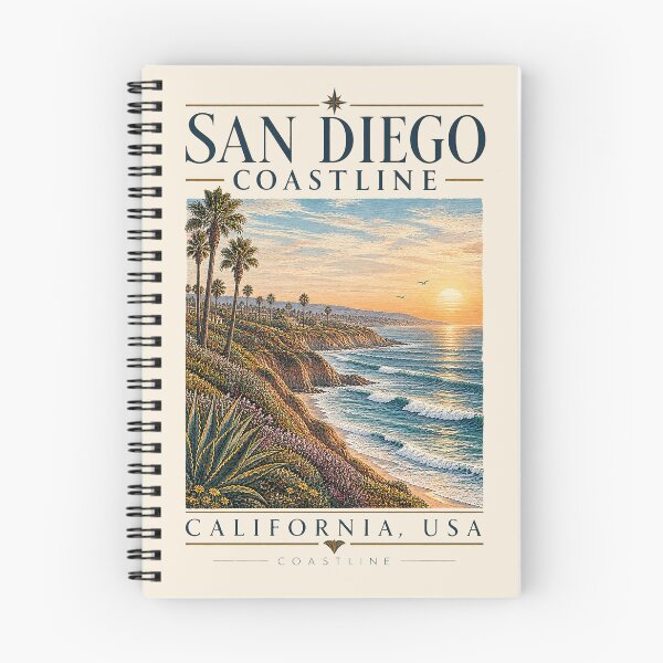 Item preview, San Diego Coastline, California, USA [Vintage Illustration] designed and sold by elektronen.