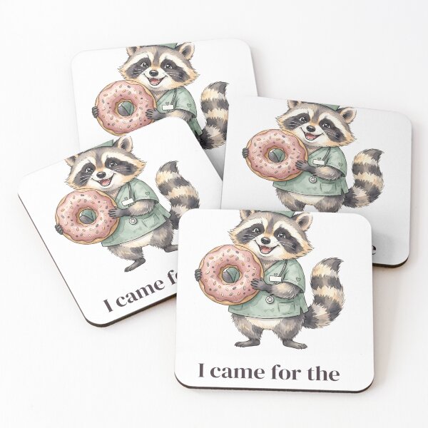 Item preview, I Came for the Break Room Snacks Raccoon Nurse designed and sold by alvixVerse Merch.