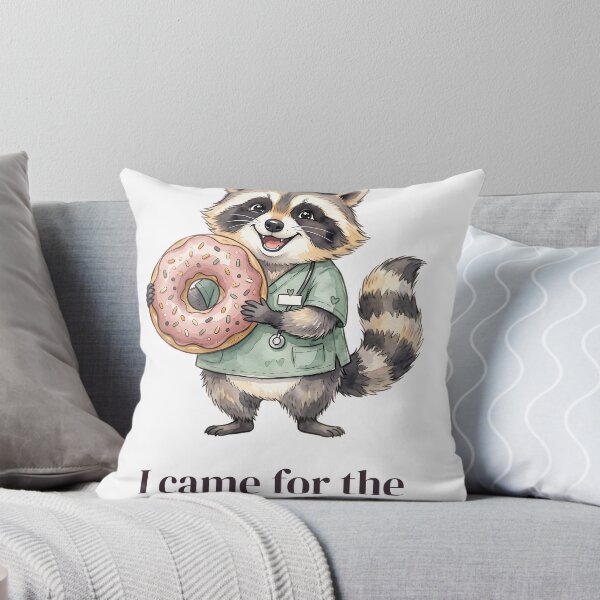 Item preview, I Came for the Break Room Snacks Raccoon Nurse designed and sold by alvixVerse Merch.