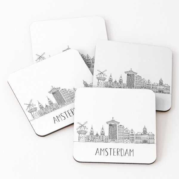 Item preview, Amsterdam Skyline Minimalist Line Art designed and sold by MinimalLine.
