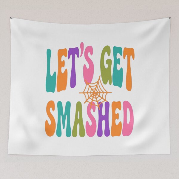 Item preview, Let's Get Smashed Retro Halloween Spider Web designed and sold by Custom Crest.