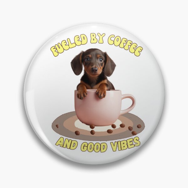 Item preview, Cute Dachshund Puppy Coffee Cup Retro Good Vibes designed and sold by Coffeefree593.