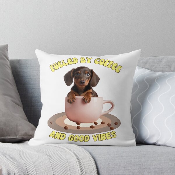 Item preview, Cute Dachshund Puppy Coffee Cup Retro Good Vibes designed and sold by Coffeefree593.