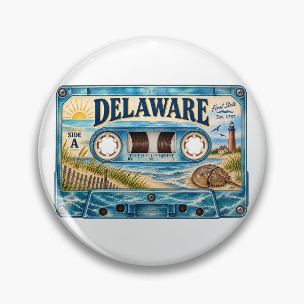 Item preview, Delaware Retro Cassette Tape designed and sold by Whimspired By Paxx.