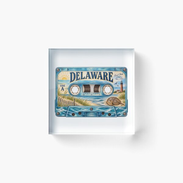 Item preview, Delaware Retro Cassette Tape designed and sold by Whimspired By Paxx.