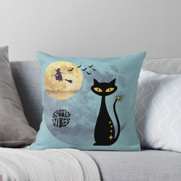 Item preview, Halloween spooky cat vibes - blue fog designed and sold by 247DesignStudio.