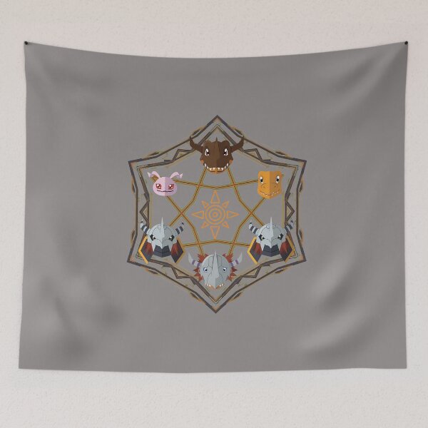 Item preview, Digimon Crests Evolution Circle Mon Heads Tee-28 designed and sold by RehmObaidy.