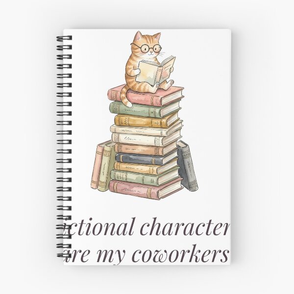 Item preview, Fictional Characters Are My Coworkers Bookish Cat designed and sold by alvixVerse Merch.