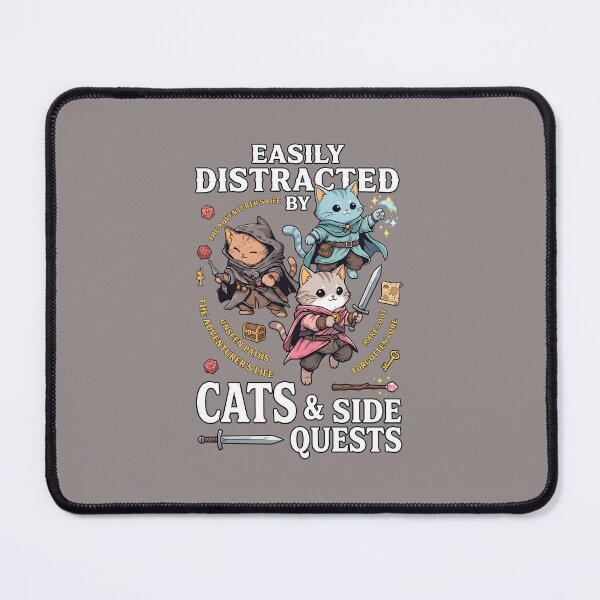 Item preview, Easily Distracted By Cats & Side Quests-69 designed and sold by ClaudiaSmart.