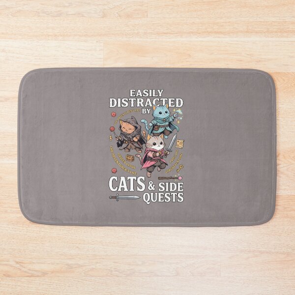 Item preview, Easily Distracted By Cats & Side Quests-69 designed and sold by ClaudiaSmart.