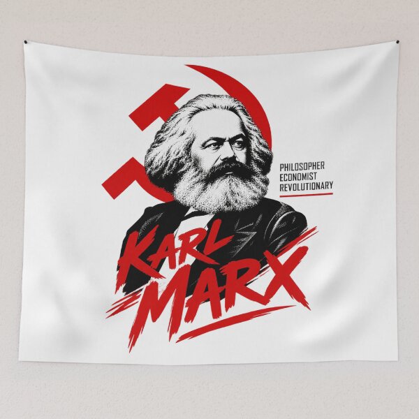 Item preview, Karl Marx Red Hammer and Sickle Portrait designed and sold by Owcomm.