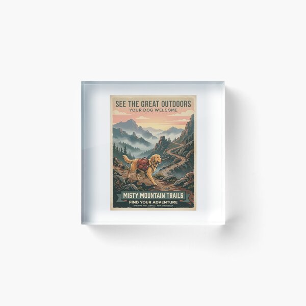 Item preview, Golden Retriever Hiking designed and sold by PictoVibe.