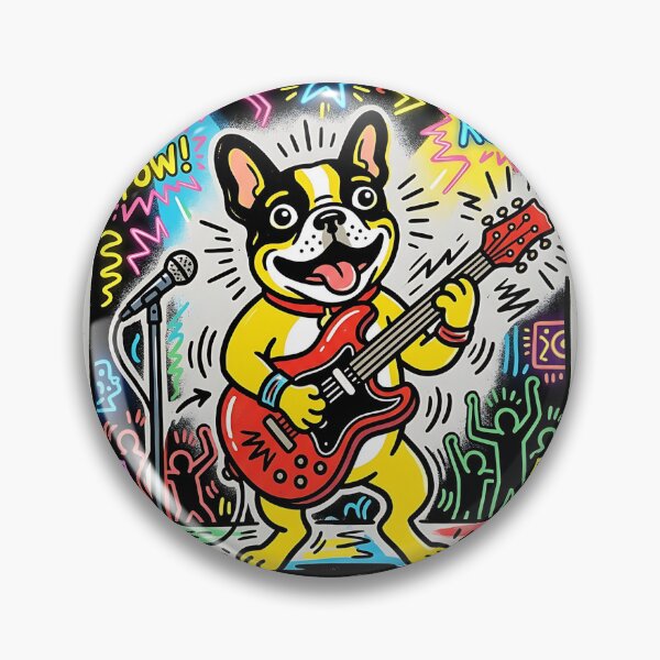 Item preview, French Bulldog Guitarist designed and sold by PictoVibe.