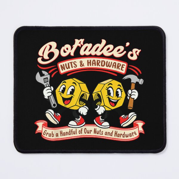 Item preview, Bofadee’s Nuts and Hardware Funny Retro Mascots designed and sold by VioletNance.