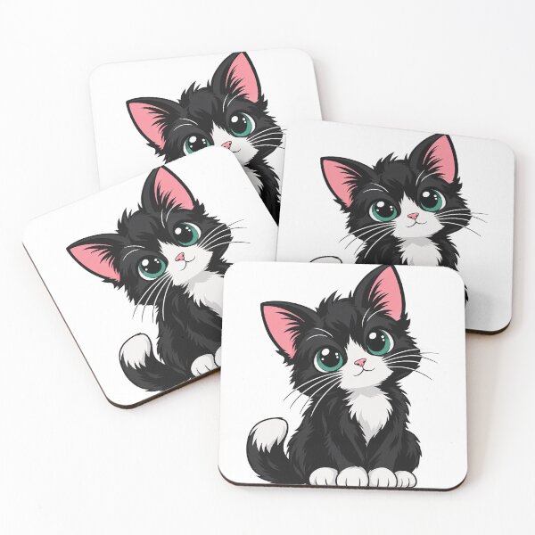 Item preview, Cute Black and White Kitten Illustration designed and sold by Owcomm.
