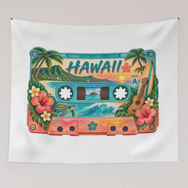 Item preview, Hawaii Retro Cassette Tape designed and sold by Whimspired By Paxx.