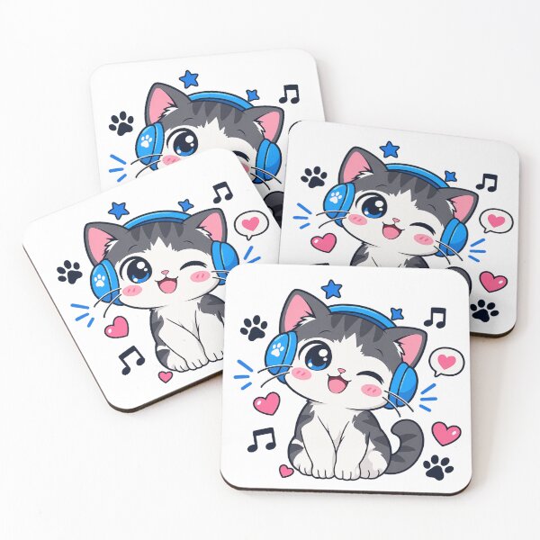 Item preview, Cute Cat Listening To Music With Headphones designed and sold by Owcomm.