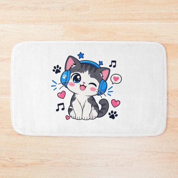 Item preview, Cute Cat Listening To Music With Headphones designed and sold by Owcomm.