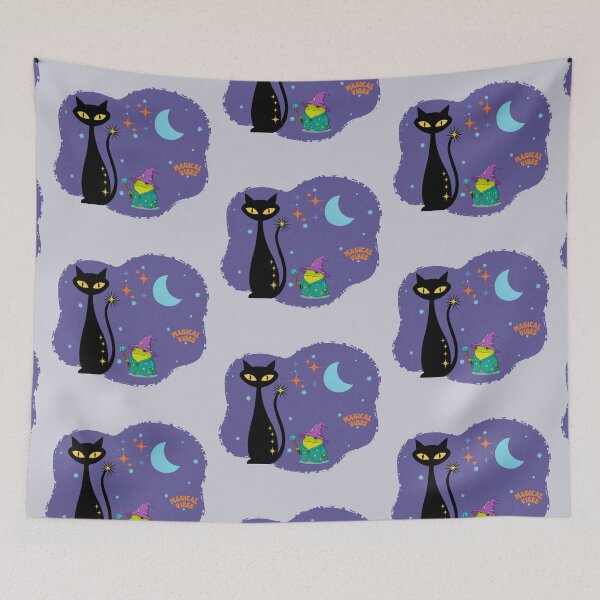 Item preview, Halloween cat with magical vibes designed and sold by 247DesignStudio.