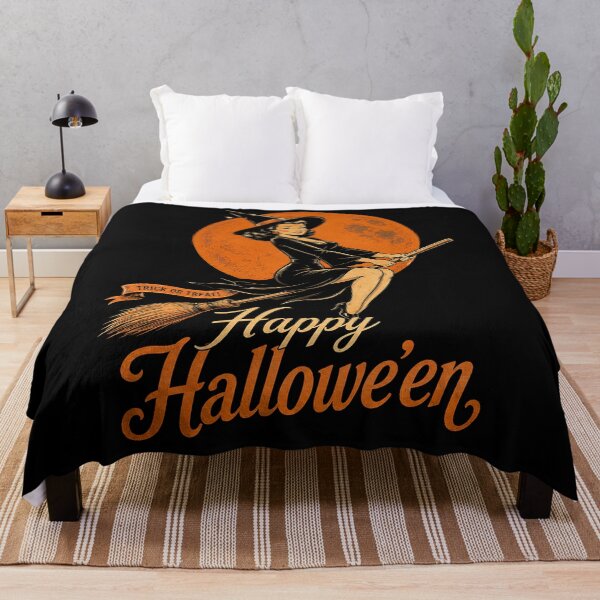 Item preview, Happy Halloween Witch – Vintage Pinup Broomstick Art designed and sold by Stinky Lincy's Apparel Company.