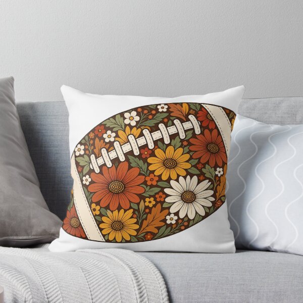 Item preview, Autumn Floral Football with Daisies and Sunflowers designed and sold by skyartdesign.