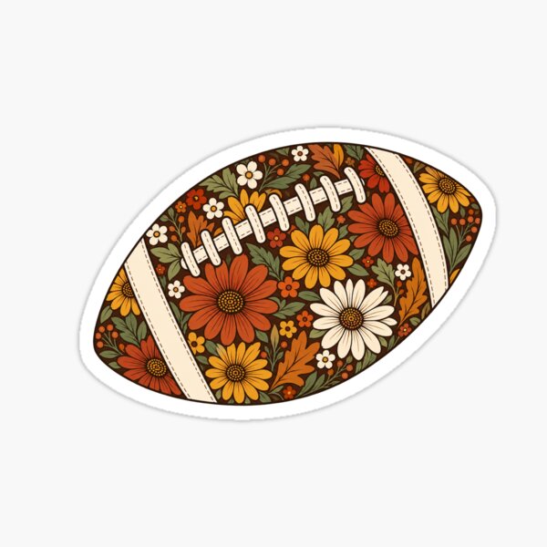 Item preview, Autumn Floral Football with Daisies and Sunflowers designed and sold by skyartdesign.