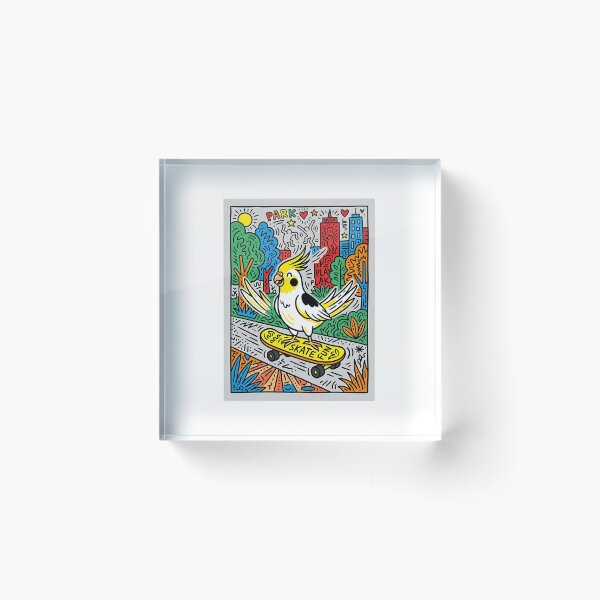 Item preview, Cockatiel Skateboarder designed and sold by PictoVibe.