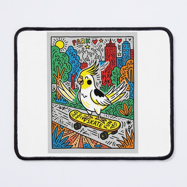 Item preview, Cockatiel Skateboarder designed and sold by PictoVibe.
