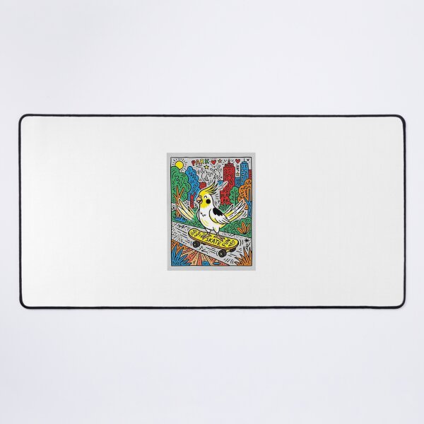 Item preview, Cockatiel Skateboarder designed and sold by PictoVibe.