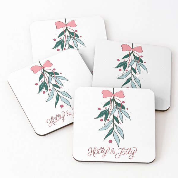 Item preview, Holly and Jolly Christmas Holly Leaves (GREEN AND PINK) designed and sold by rockshell92.