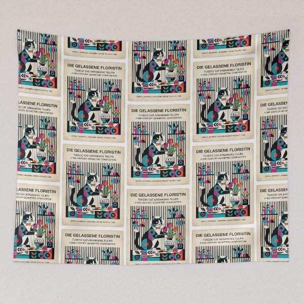 Item preview, Tuxedo Cat Florist designed and sold by PictoVibe.