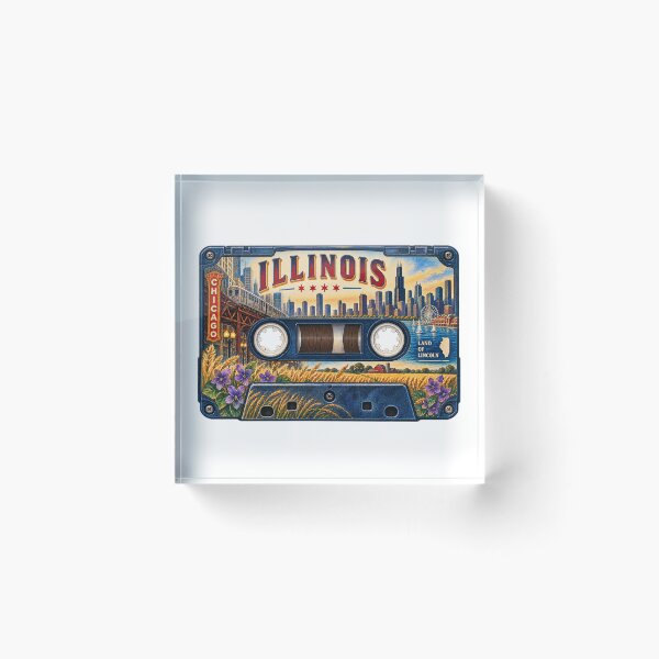 Item preview, Illinois Retro Cassette Tape designed and sold by Whimspired By Paxx.