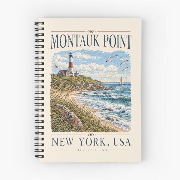 Item preview, Montauk Point, New York, USA [Vintage Illustration] designed and sold by elektronen.