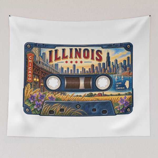 Item preview, Illinois Retro Cassette Tape designed and sold by Whimspired By Paxx.