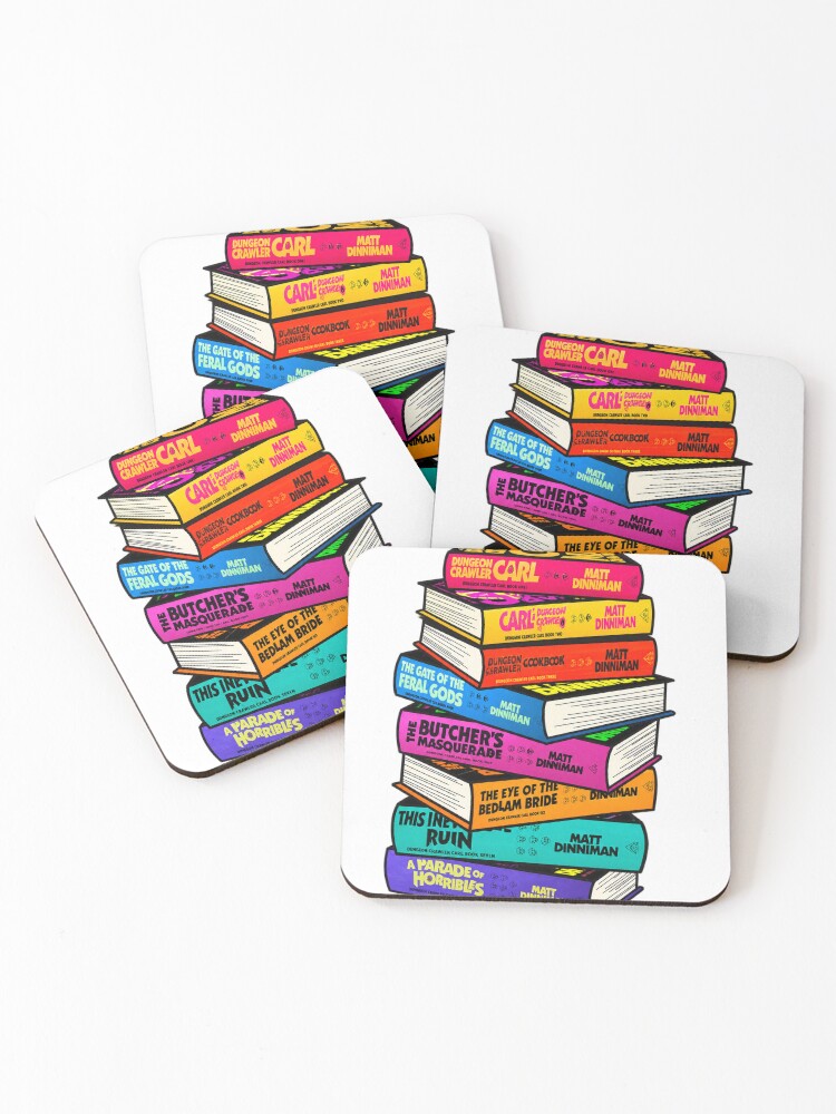 Thumbnail 1 of 5, Coasters (Set of 4), Dungeon Crawler Carl Book Stack Single designed and sold by RideMche.