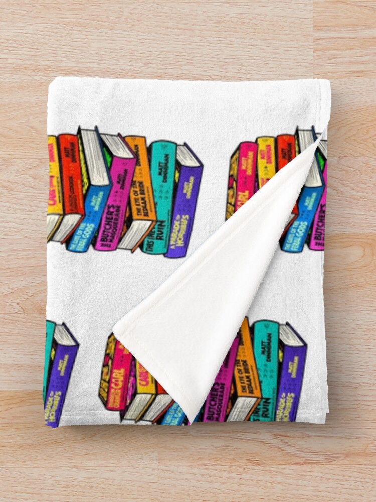Thumbnail 3 of 6, Throw Blanket, Dungeon Crawler Carl Book Stack Single designed and sold by RideMche.
