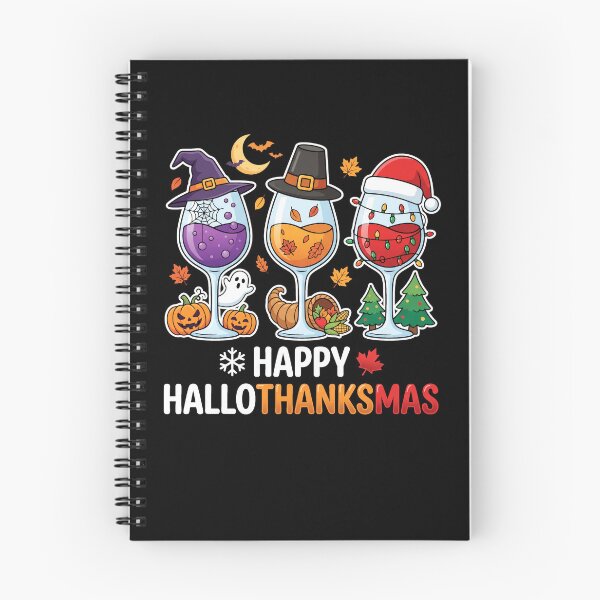 Item preview, Happy Hallothanksmas Verres De Vin Fêtes designed and sold by MizoX7.