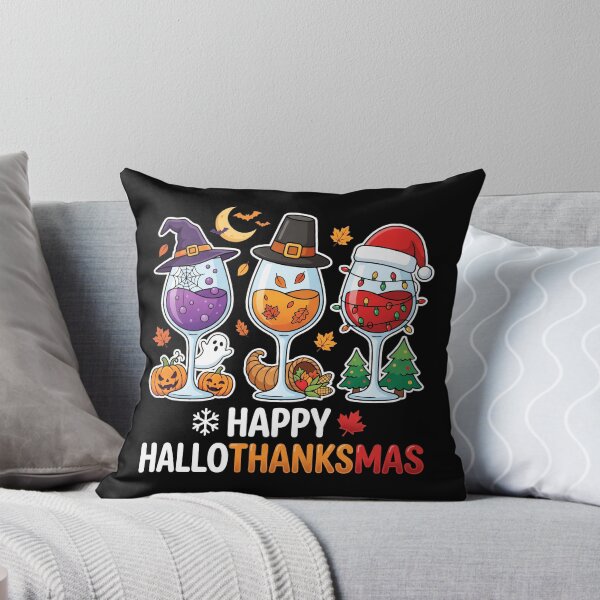 Item preview, Happy Hallothanksmas Verres De Vin Fêtes designed and sold by MizoX7.
