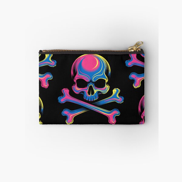 Item preview, CMYK Neon Skull and Crossbones Art designed and sold by Skulls & Calaveras.