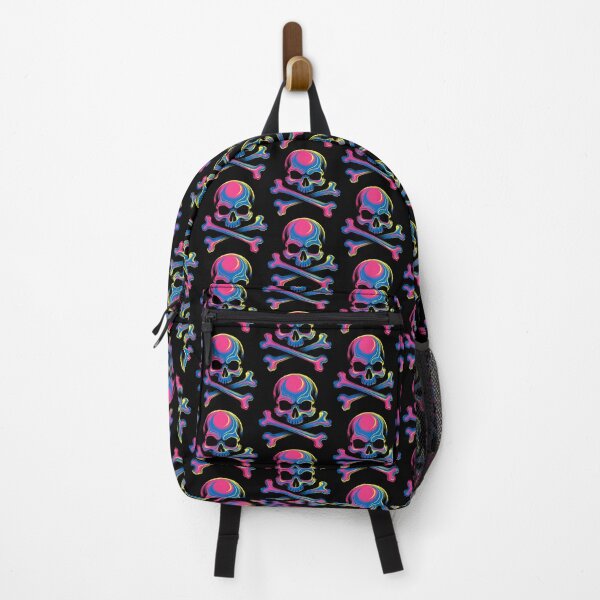 Item preview, CMYK Neon Skull and Crossbones Art designed and sold by Skulls & Calaveras.