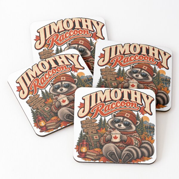 Item preview, Jimothy Raccoon – Warm autumn raccoon, maple leaves and vintage vibes designed and sold by mocci10.
